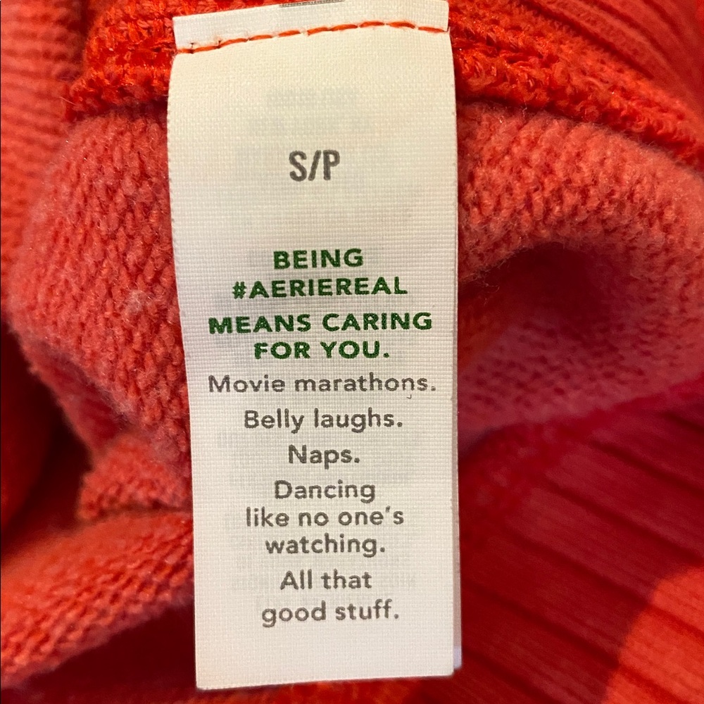 Aerie Terry Toweling Oversized Crew Sweatshirt Orange Mind in the MNTS SMALL ‘22 - Picture 6 of 11